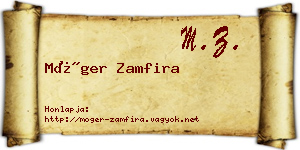 Móger Zamfira névjegykártya